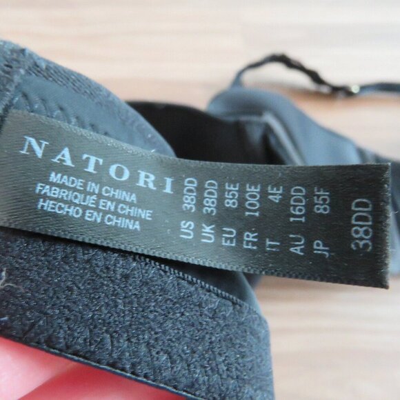 NATORI Body Double Lace Trim Contour Underwire Bra in Black - Size 38DD - Picture 11 of 11
